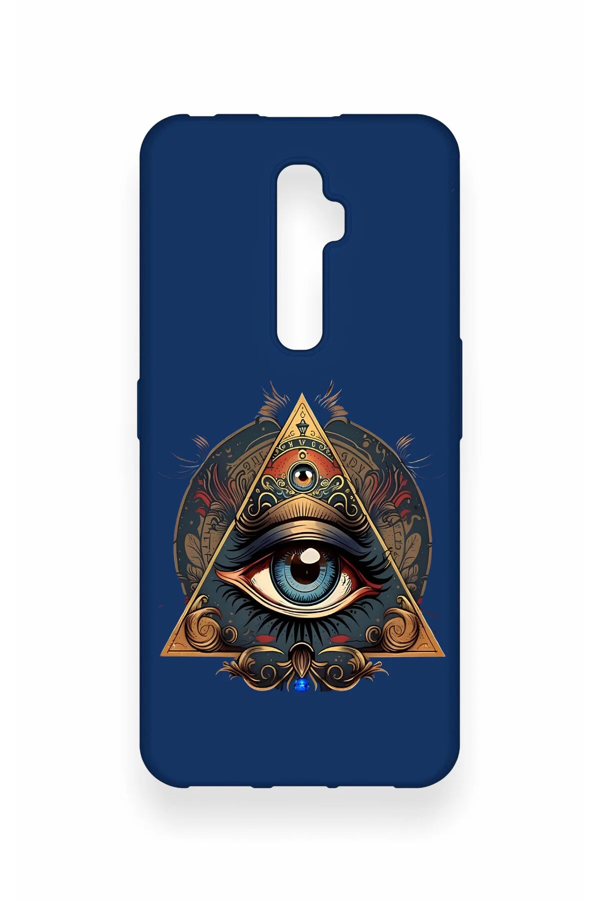 Oppo Reno 2Z Uyumlu Pyramid Eye Desenli Silikon Kılıf