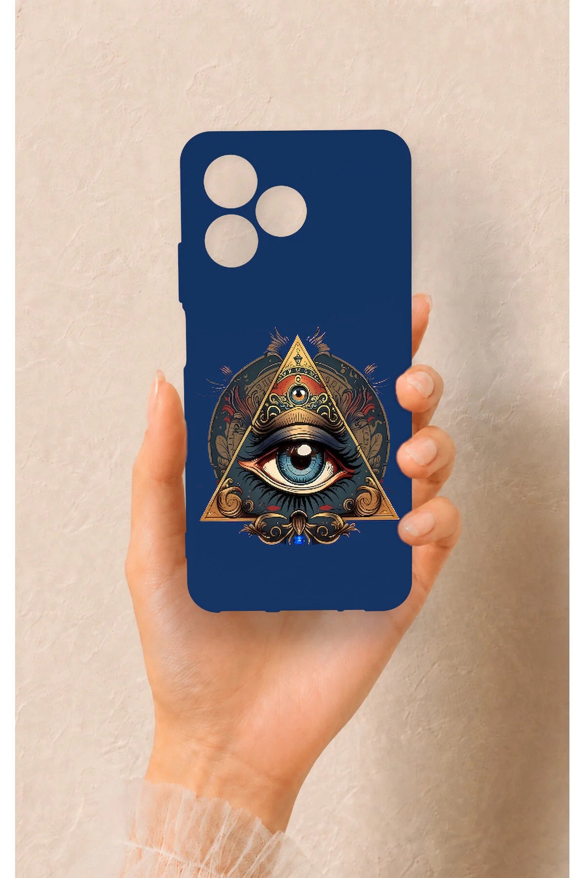 Realme C53 Uyumlu Pyramid Eye Desenli Silikon Kılıf