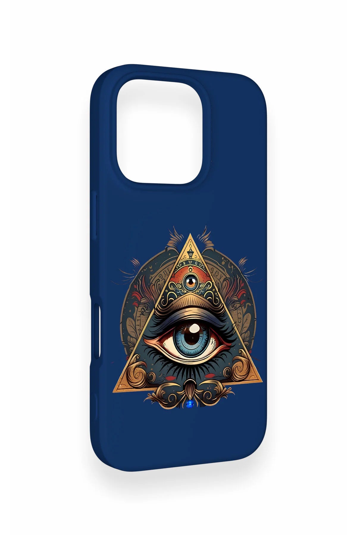 iPhone 16 Pro Uyumlu Pyramid Eye Desenli Silikon Kılıf
