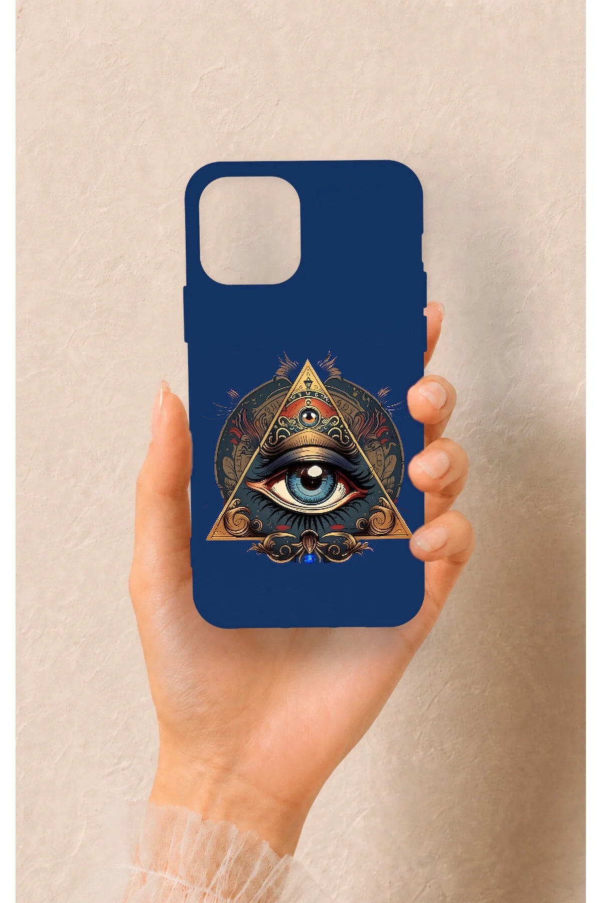 iPhone 12-12PRO Uyumlu Pyramid Eye Desenli Silikon Kılıf