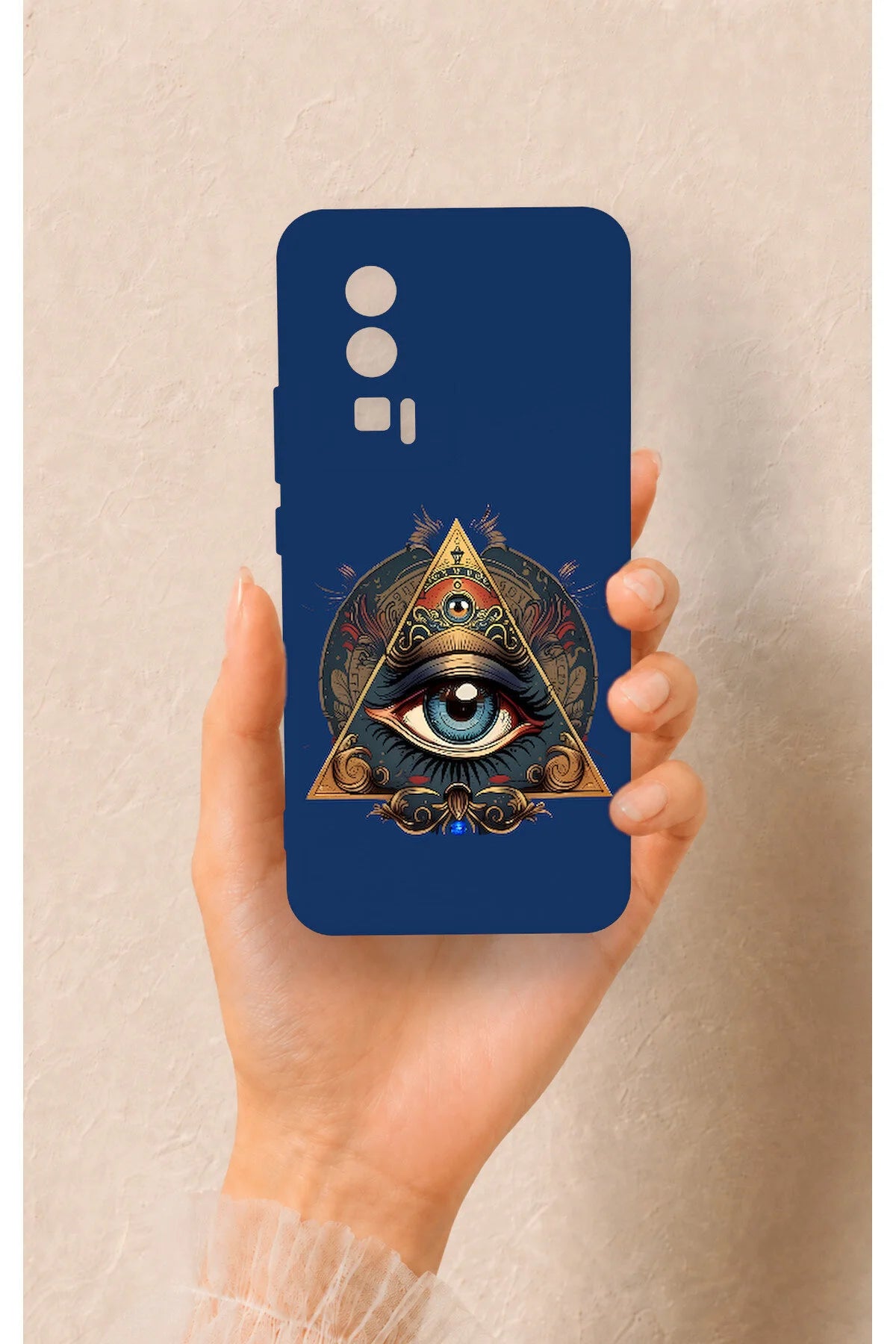 Poco F5 Pro Uyumlu Pyramid Eye Desenli Silikon Kılıf