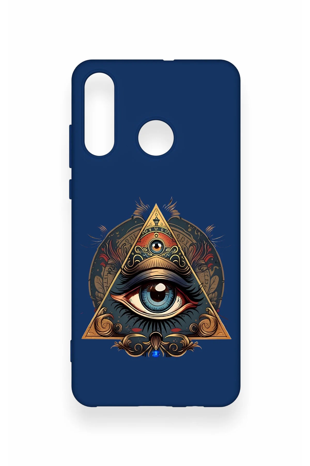 Huawei P30 Lite Uyumlu Pyramid Eye Desenli Silikon Kılıf