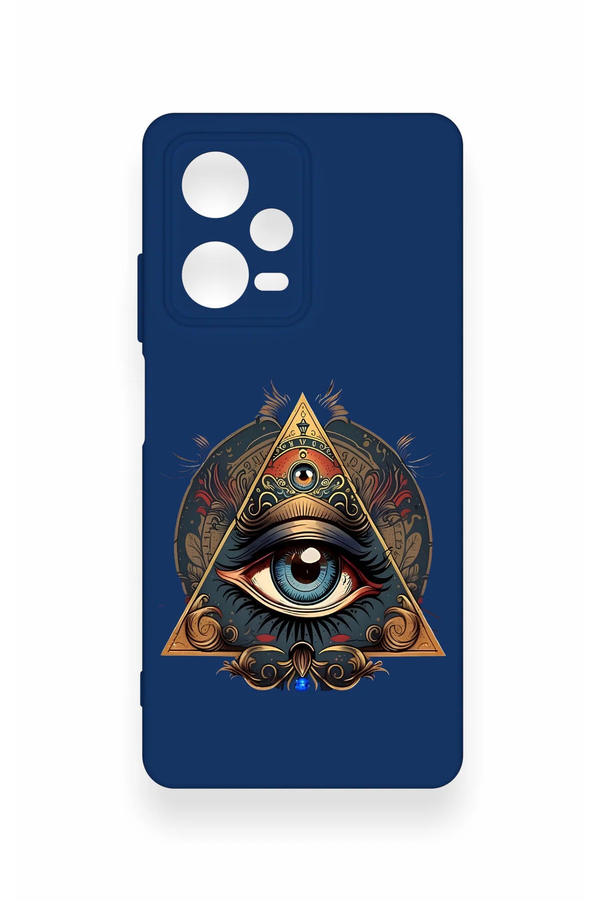 Redmi Note 12 Pro 5G Uyumlu Pyramid Eye Desenli Silikon Kılıf