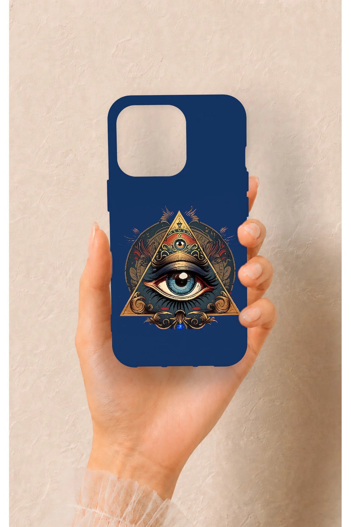 iPhone 13 Pro Uyumlu Pyramid Eye Desenli Silikon Kılıf