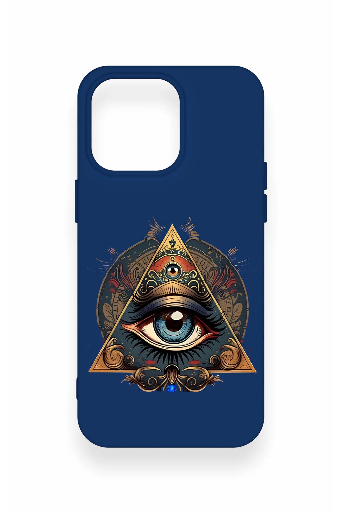iPhone 15 Pro Max Uyumlu Pyramid Eye Desenli Silikon Kılıf