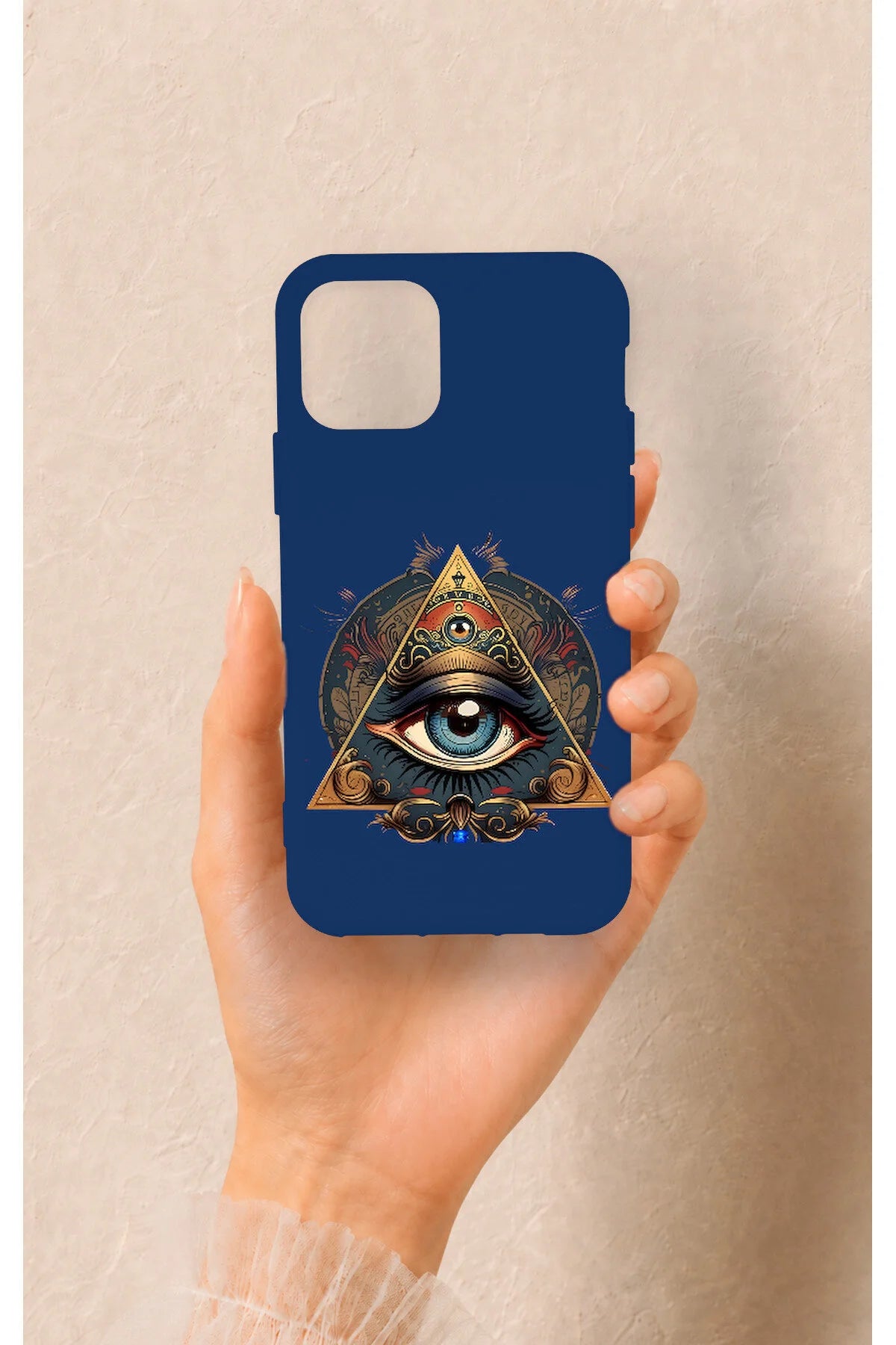 iPhone 11 Pro Uyumlu Pyramid Eye Desenli Silikon Kılıf