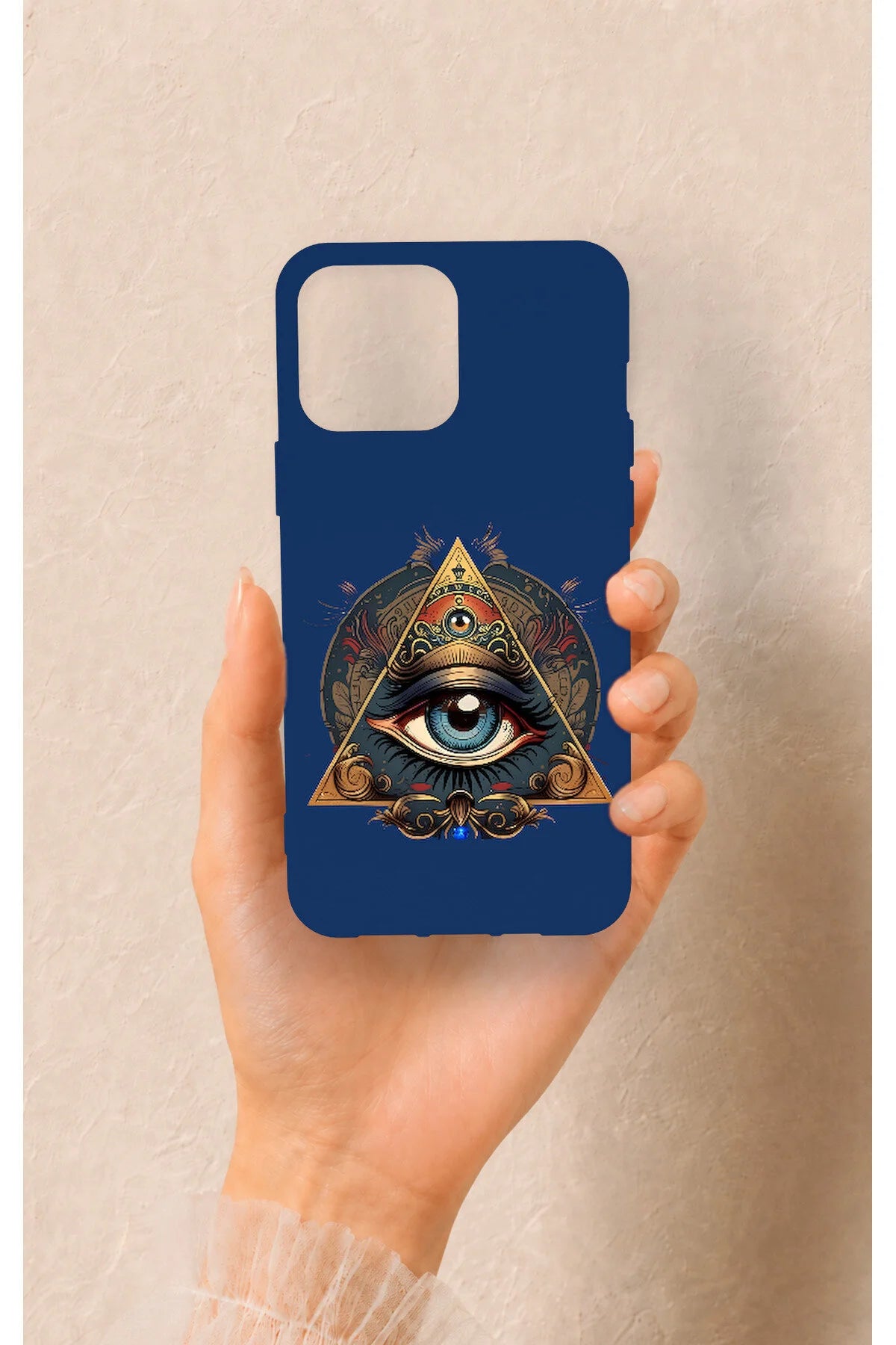iPhone 13 Pro Max Uyumlu Pyramid Eye Desenli Silikon Kılıf