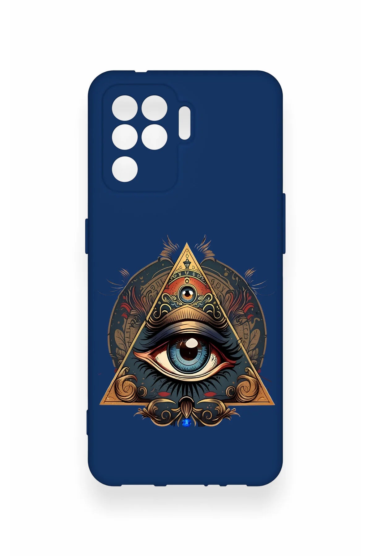 Oppo Reno 5 Lite Uyumlu Pyramid Eye Desenli Silikon Kılıf