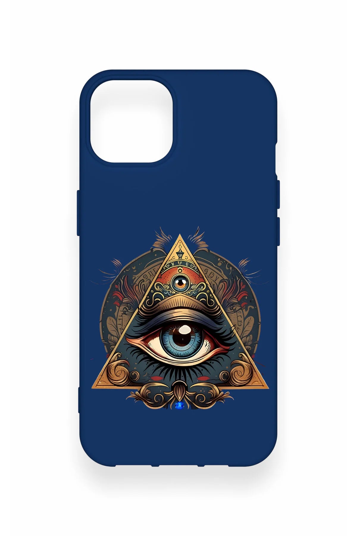 iPhone 14 Uyumlu Pyramid Eye Desenli Silikon Kılıf