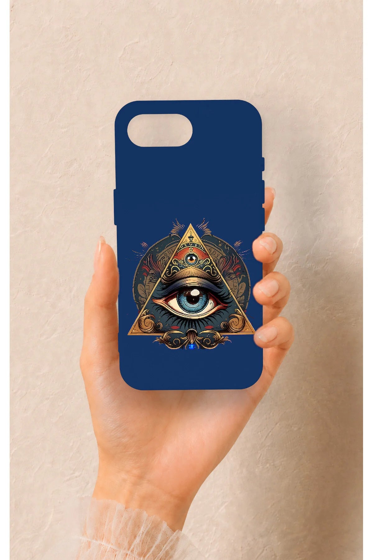 iPhone 16E Uyumlu Pyramid Eye Desenli Silikon Kılıf