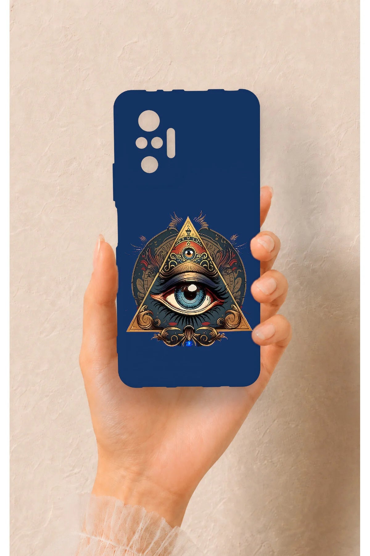 Redmi Note 10 Pro Uyumlu Pyramid Eye Desenli Silikon Kılıf