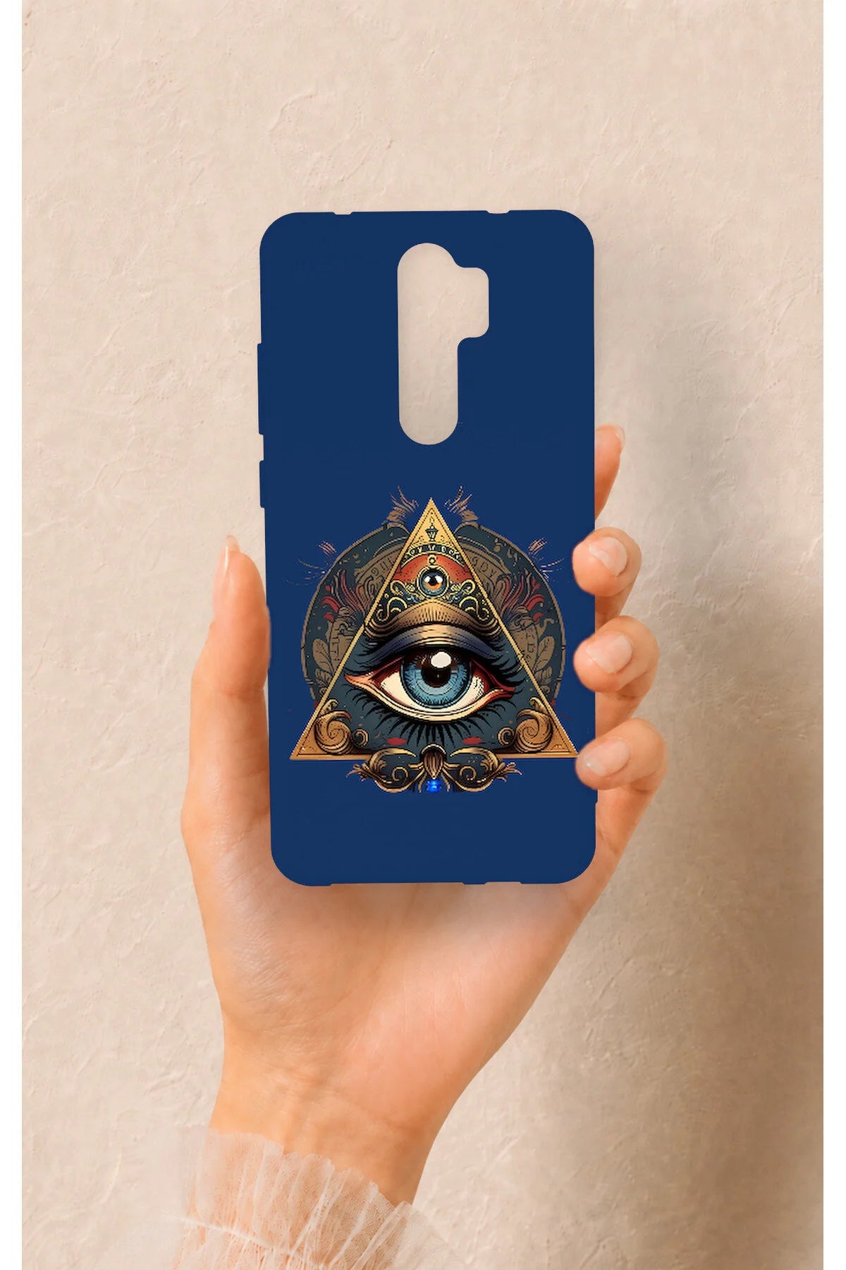 Redmi Note 8 Pro Uyumlu Pyramid Eye Desenli Silikon Kılıf