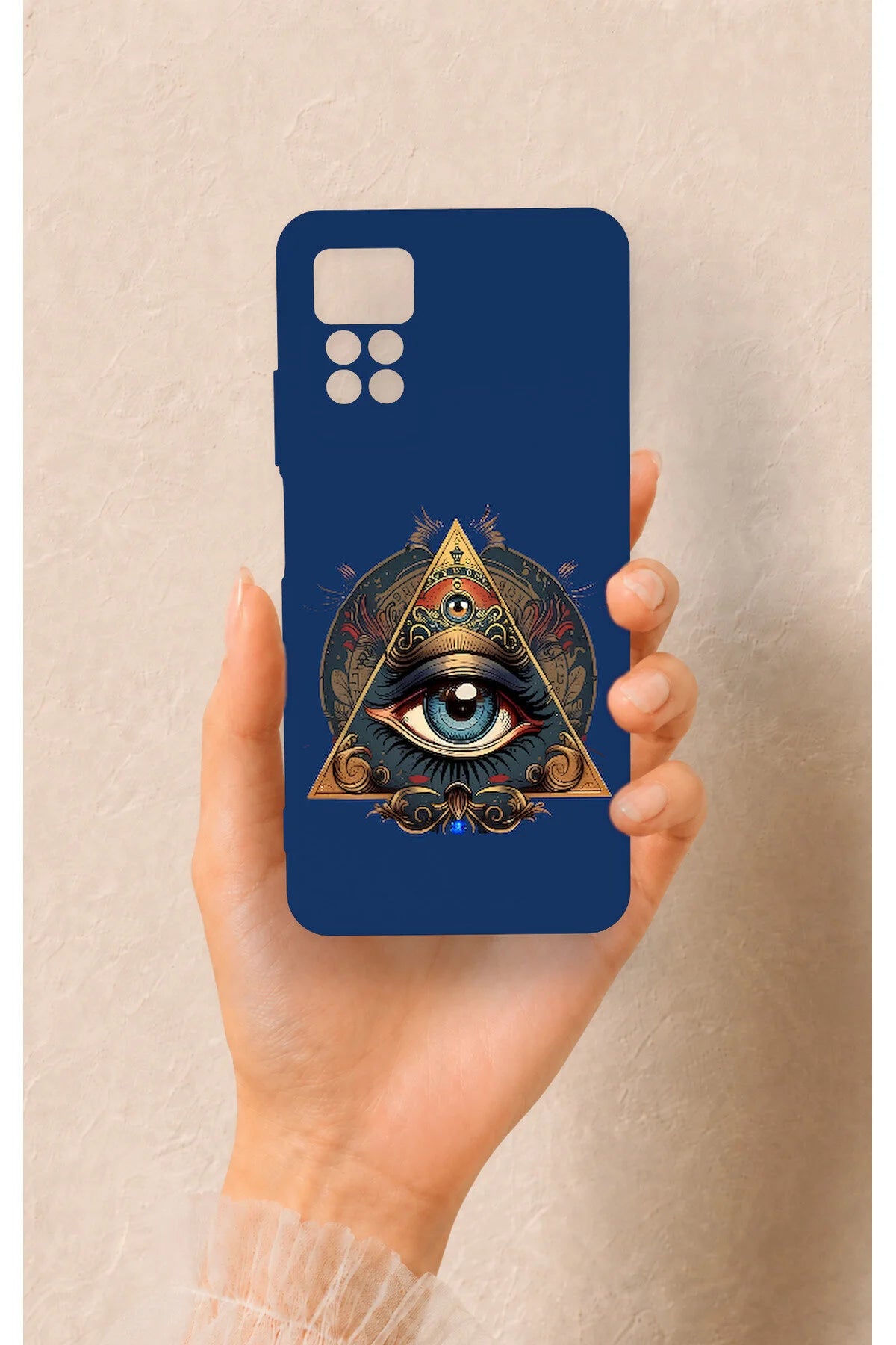 Redmi Note 11 Pro 4G Uyumlu Pyramid Eye Desenli Silikon Kılıf