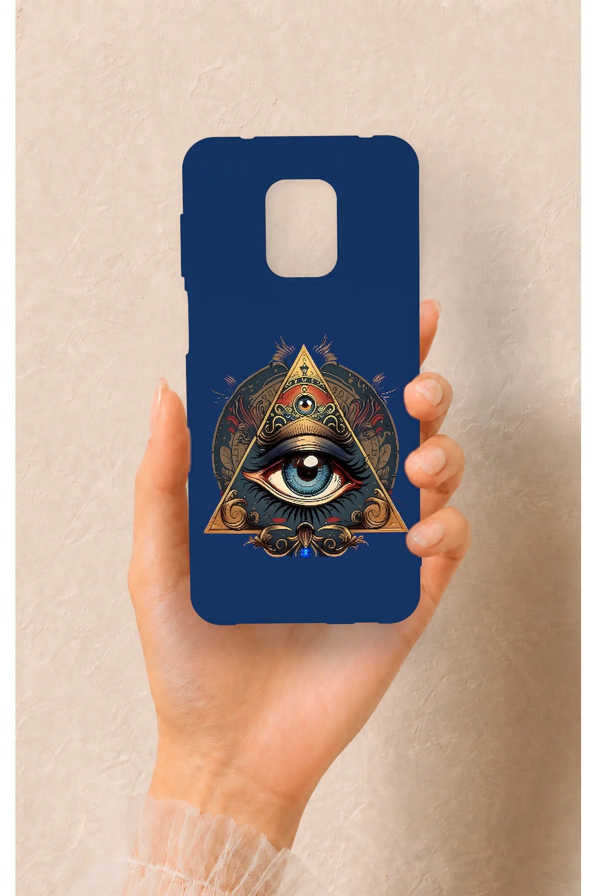 Redmi Note 9 Pro 9S Uyumlu Pyramid Eye Desenli Silikon Kılıf