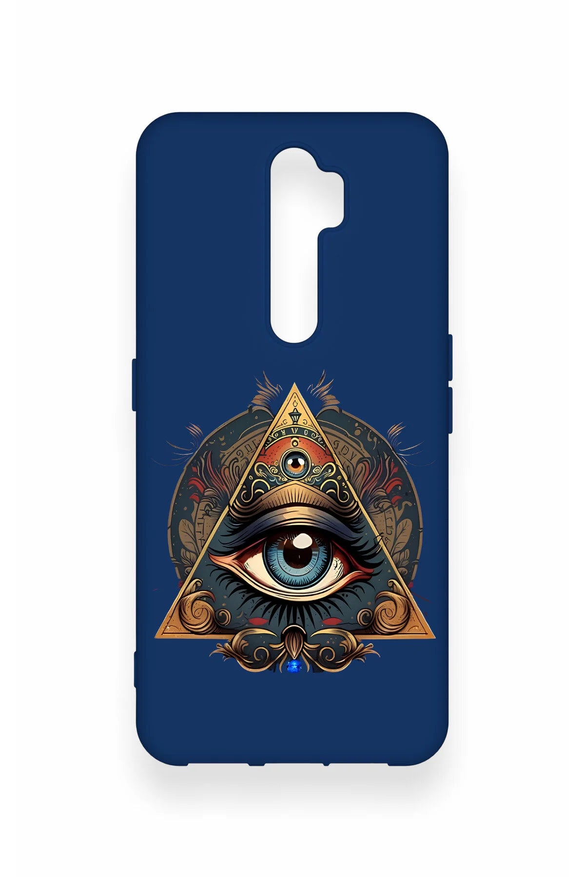 Oppo A5 2020 Uyumlu Pyramid Eye Desenli Silikon Kılıf