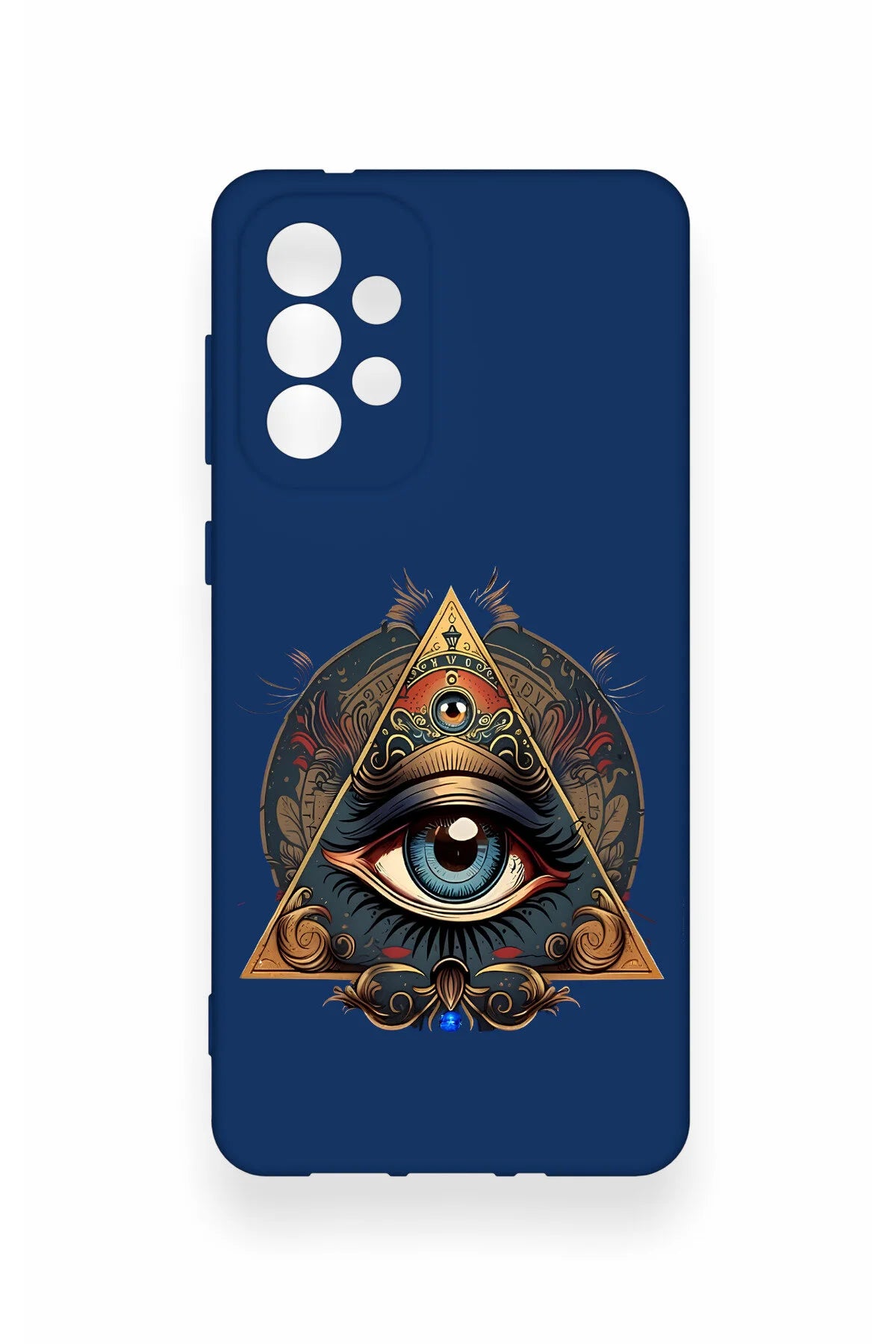 Samsung-A73 Uyumlu Pyramid Eye Desenli Silikon Kılıf