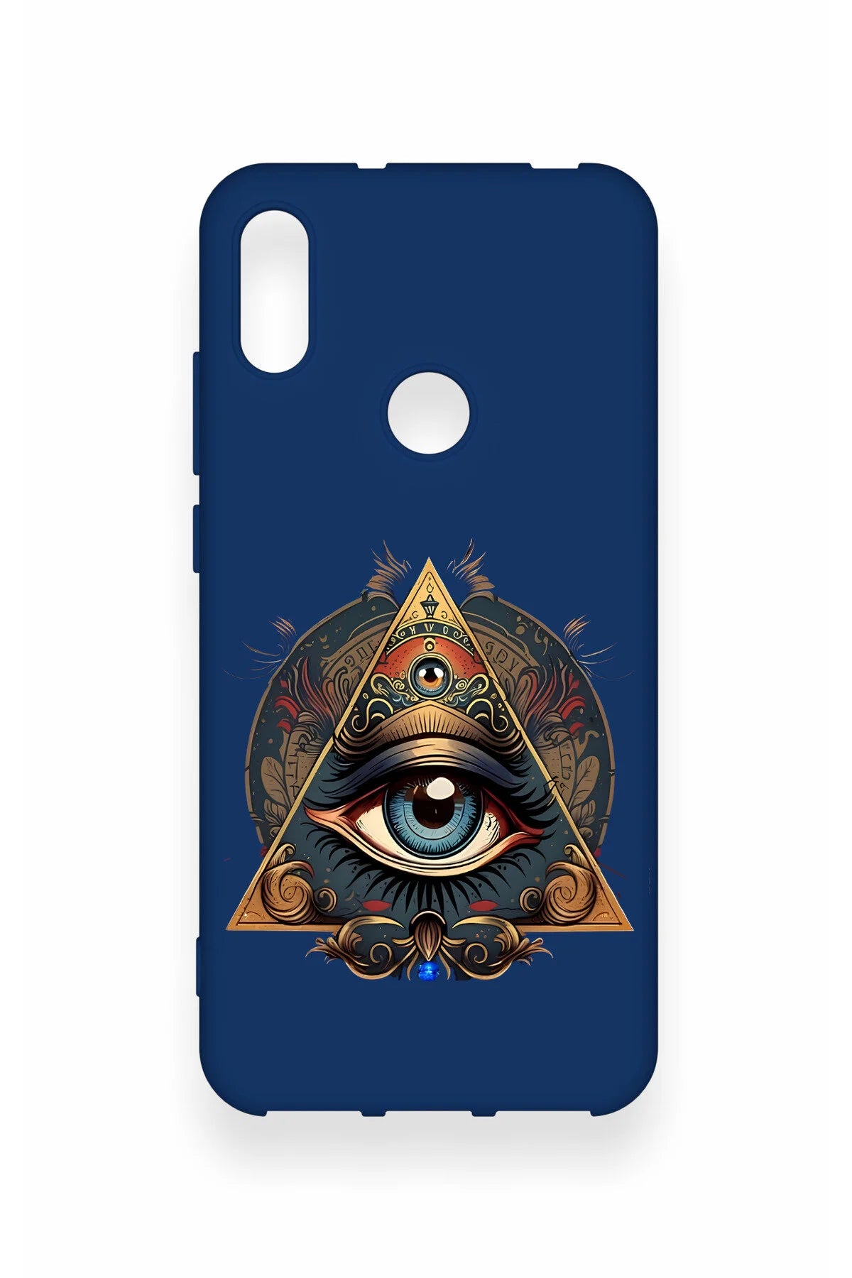 Huawei Y6 2019 Uyumlu Pyramid Eye Desenli Silikon Kılıf