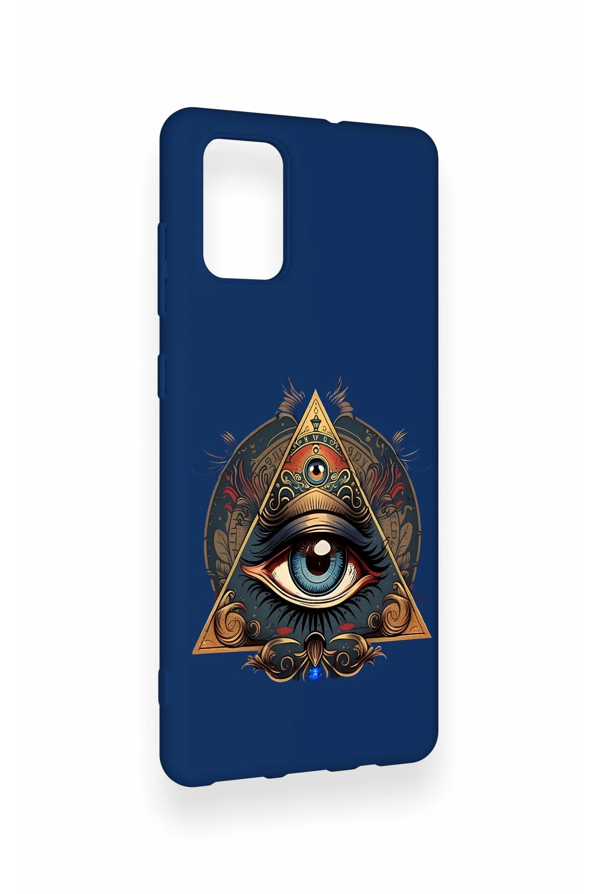 Samsung-A71 Uyumlu Pyramid Eye Desenli Silikon Kılıf
