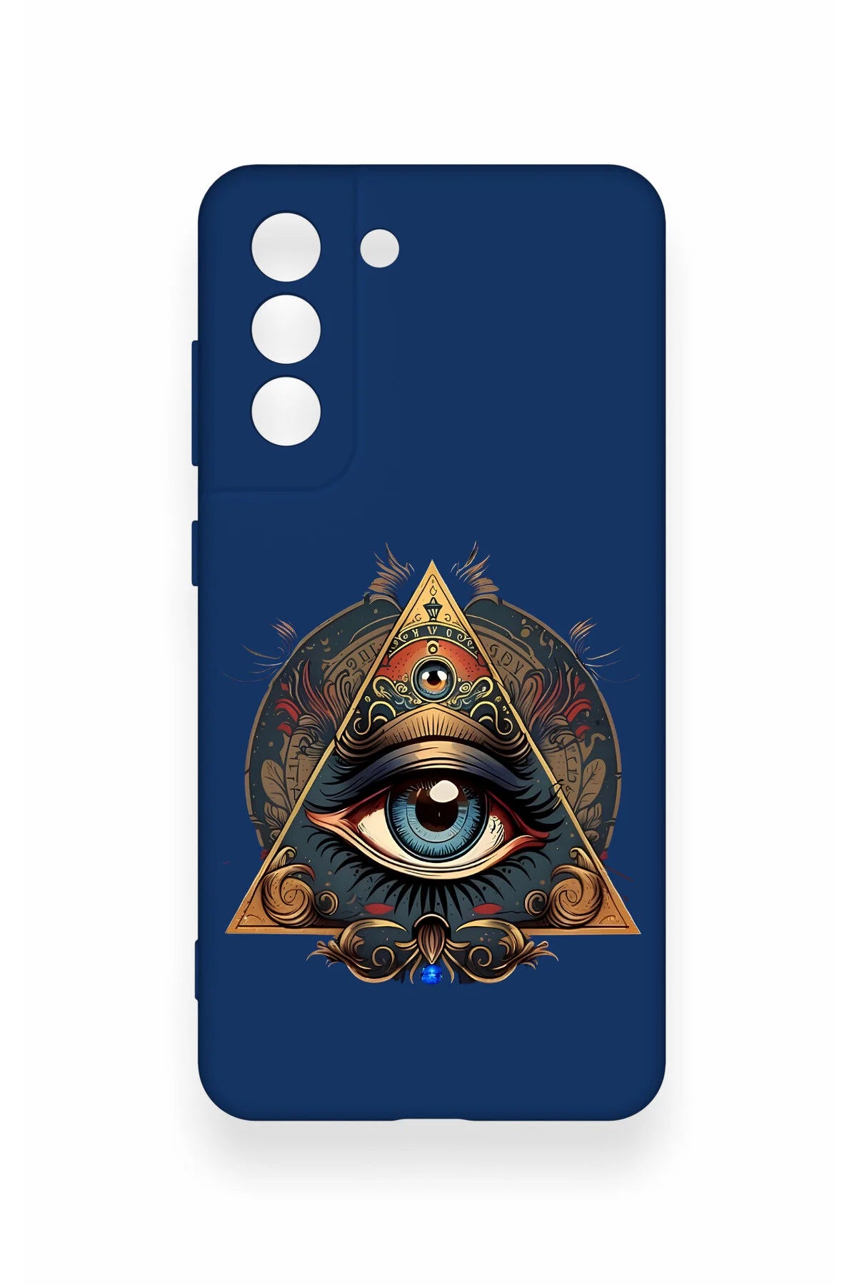 Samsung-S21FE Uyumlu Pyramid Eye Desenli Silikon Kılıf
