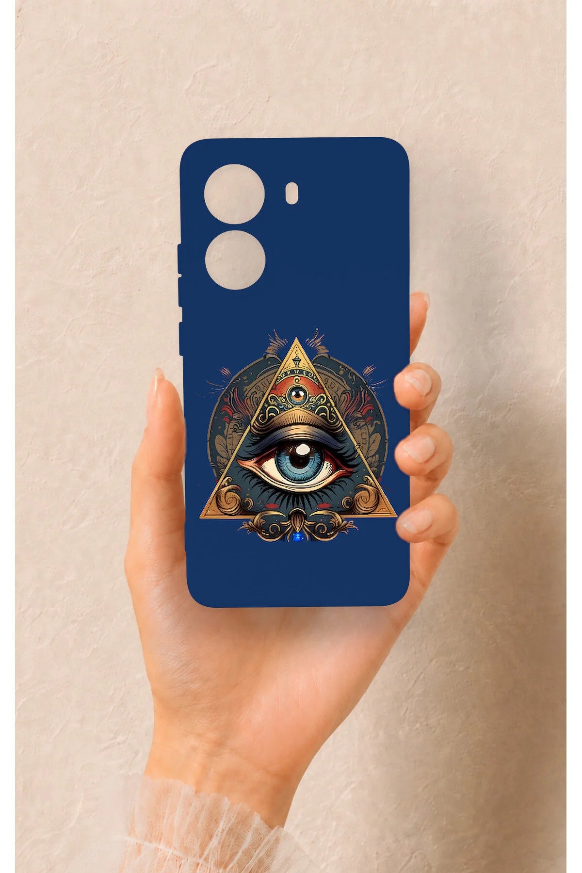 Poco X7 Pro Uyumlu Pyramid Eye Desenli Silikon Kılıf