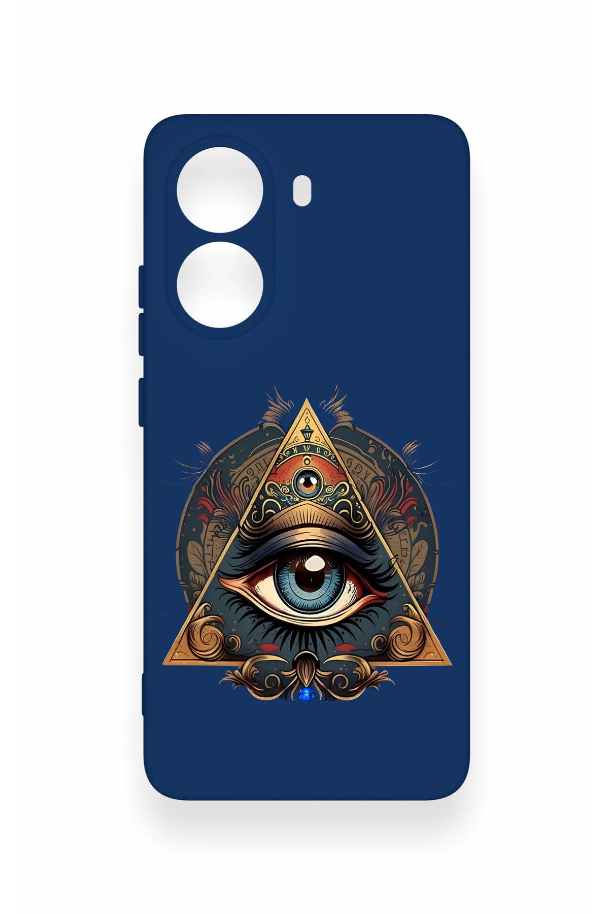 Poco X7 Pro Uyumlu Pyramid Eye Desenli Silikon Kılıf