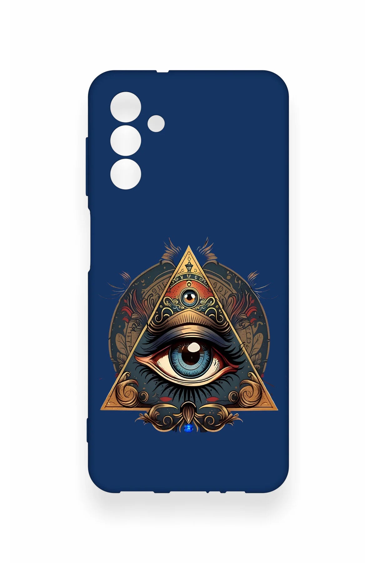 Samsung A04S Uyumlu Pyramid Eye Desenli Silikon Kılıf