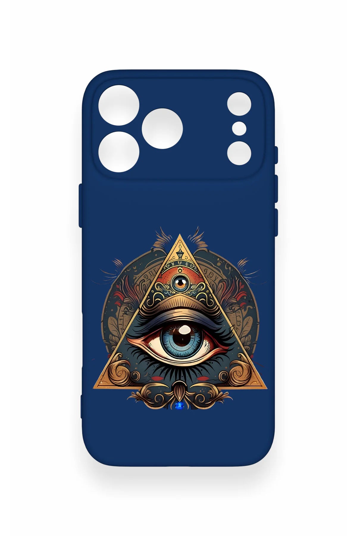 iPhone 17 Pro Max Uyumlu Pyramid Eye Desenli Silikon Kılıf
