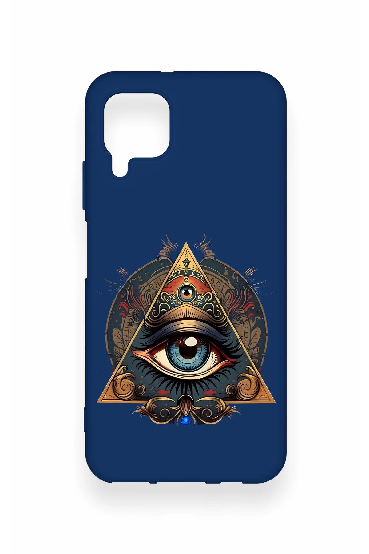 Huawei P40 Lite Uyumlu Pyramid Eye Desenli Silikon Kılıf