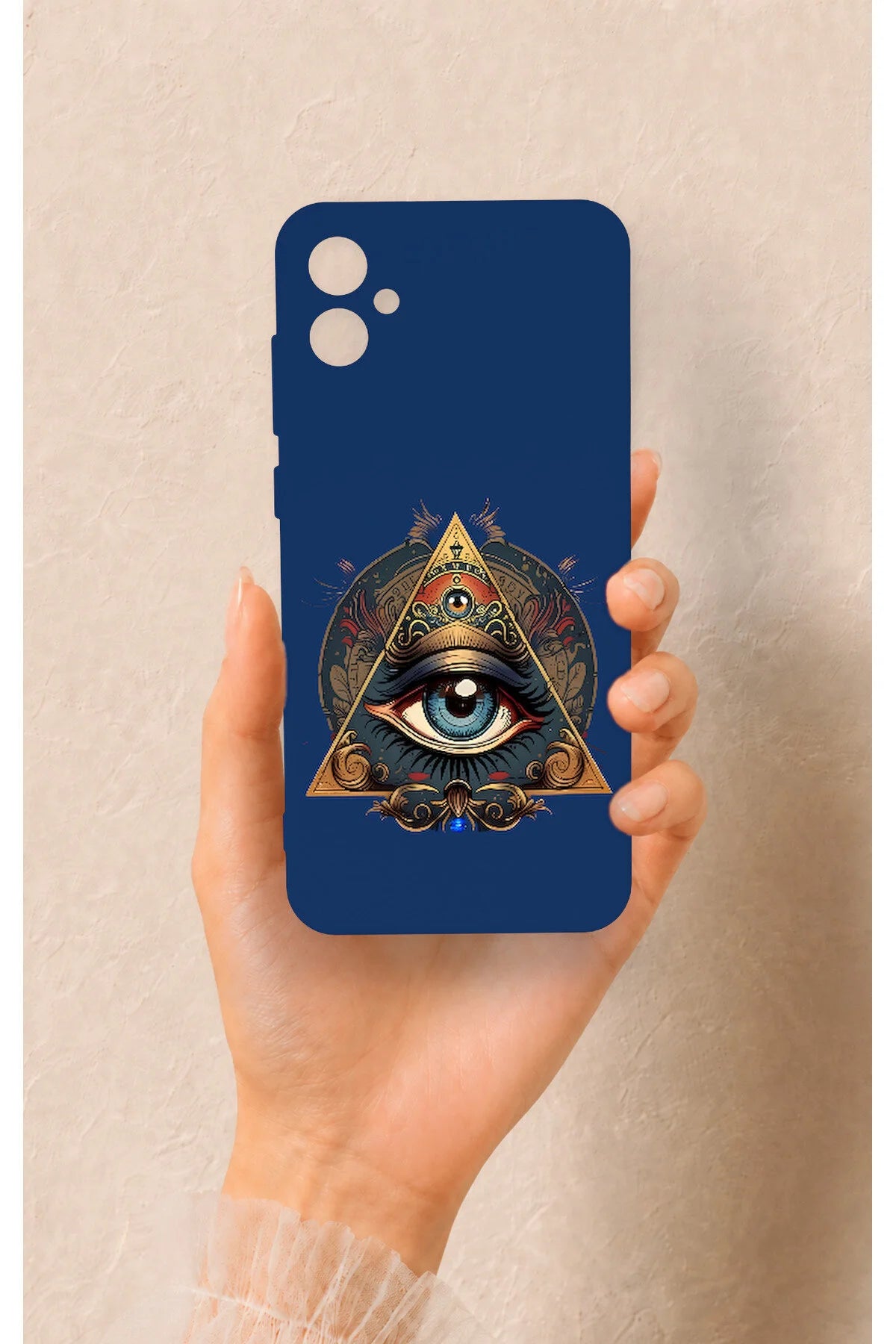 Samsung A05 Uyumlu Pyramid Eye Desenli Silikon Kılıf