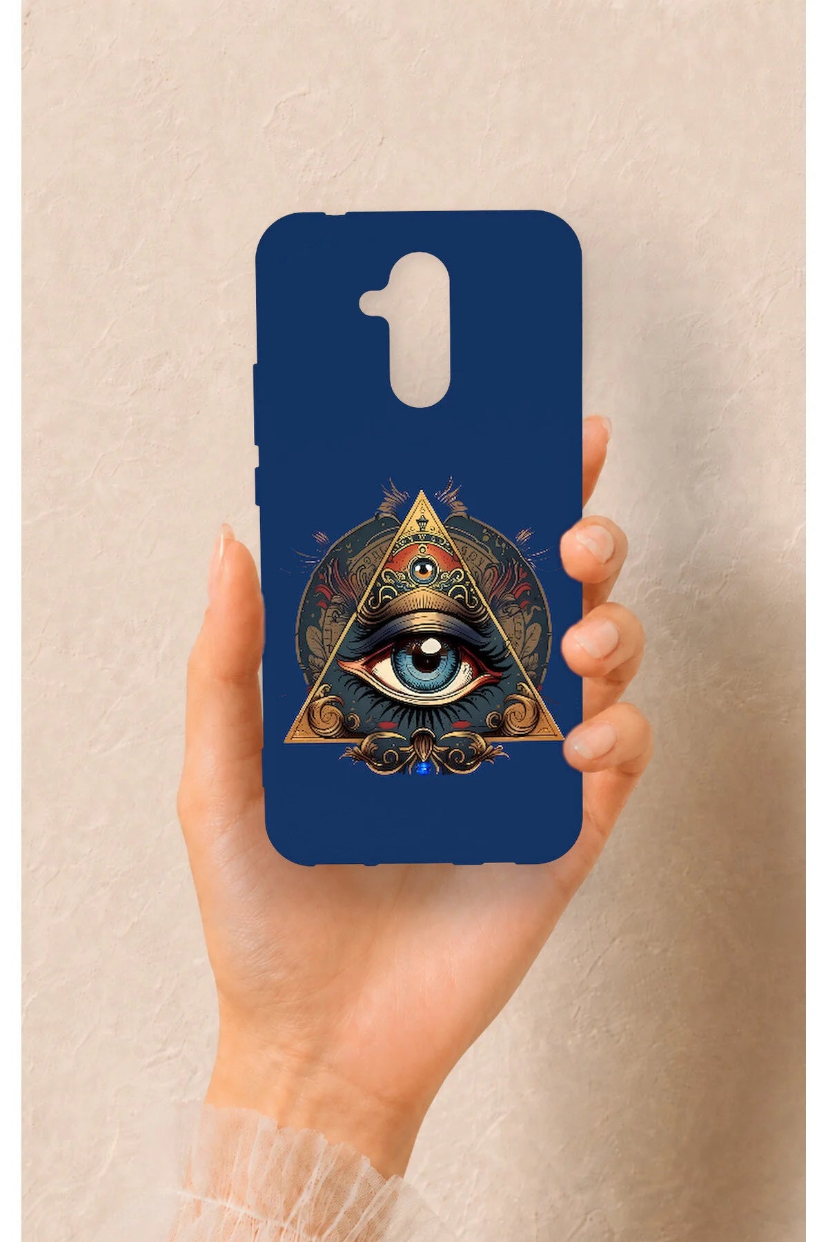 Huawei Mate 20 Lite Uyumlu Pyramid Eye Desenli Silikon Kılıf