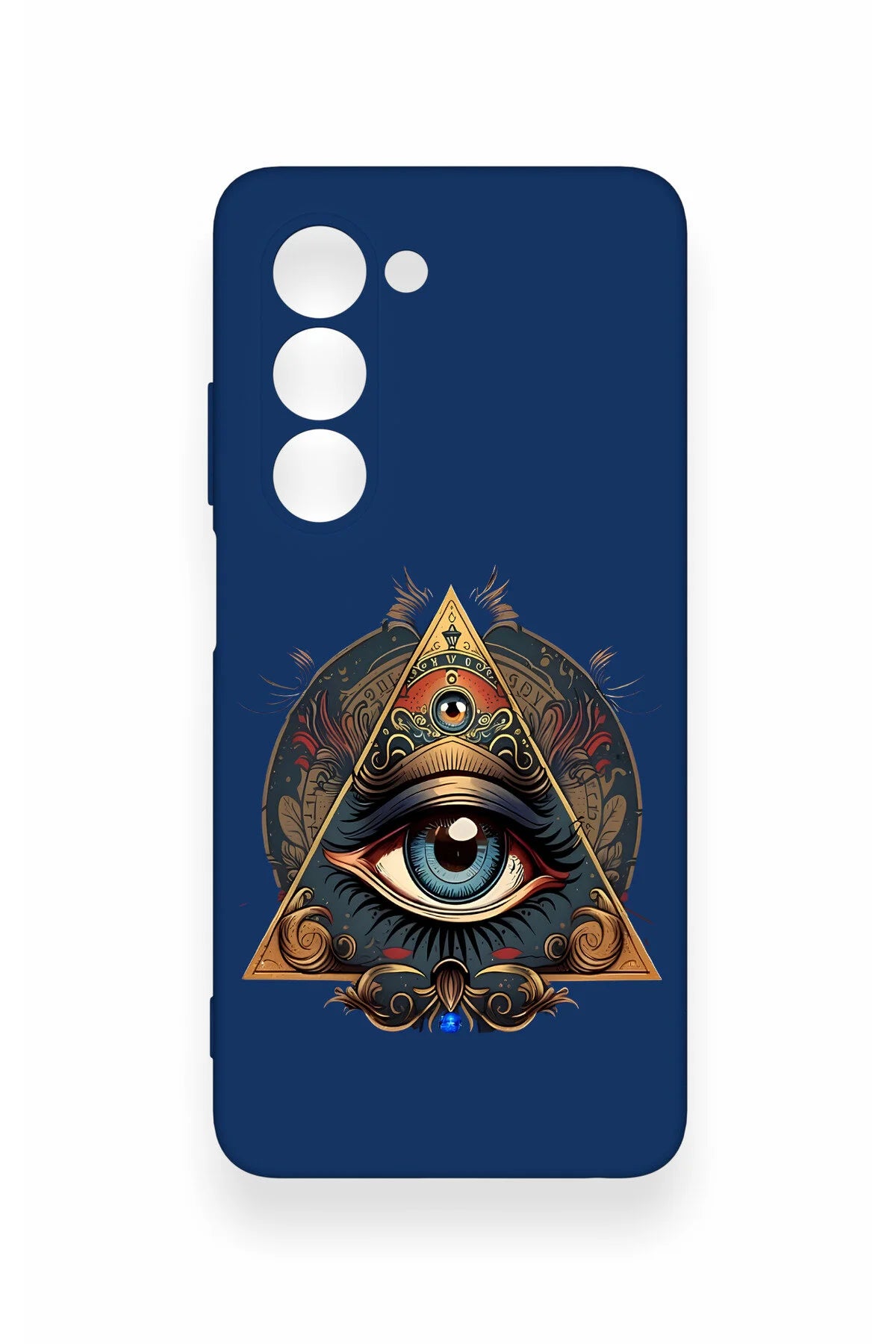 Oppo A5 5G Uyumlu Pyramid Eye Desenli Silikon Kılıf