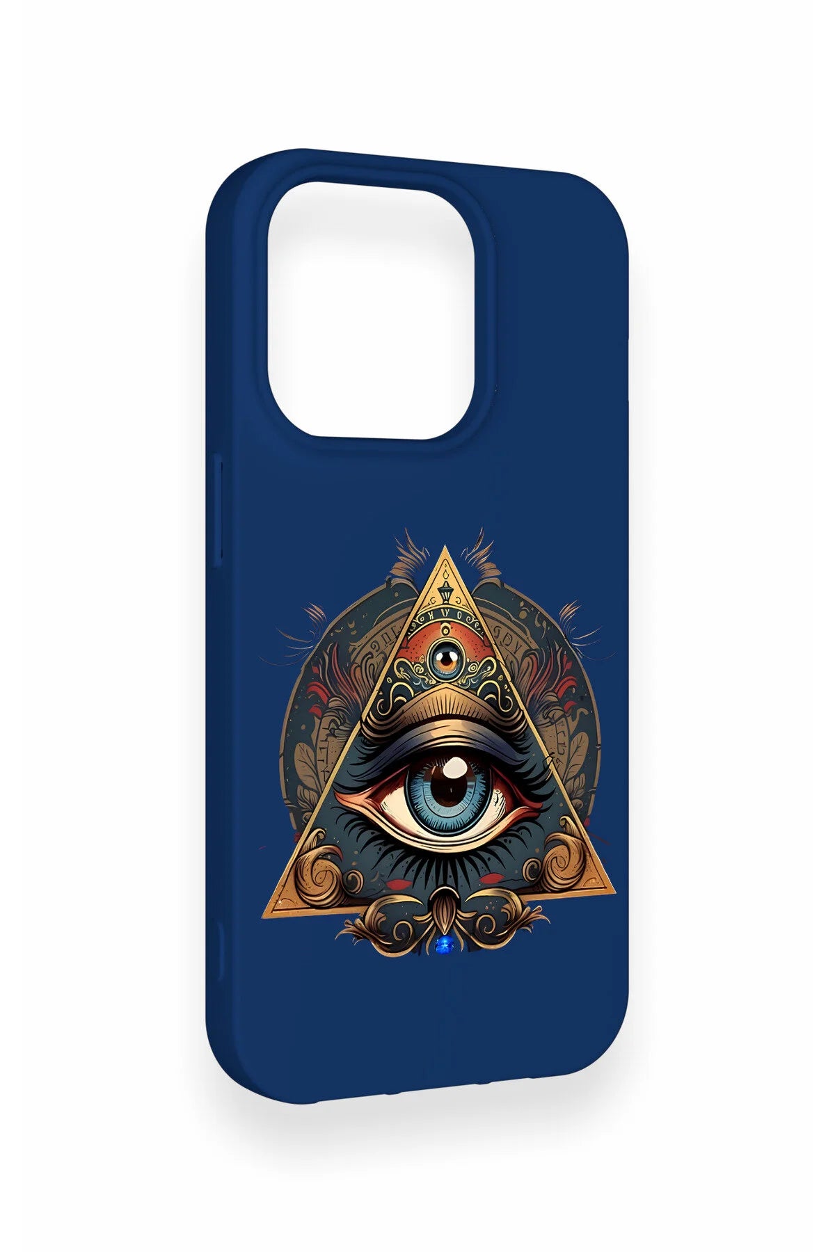 iPhone 14 Pro Uyumlu Pyramid Eye Desenli Silikon Kılıf