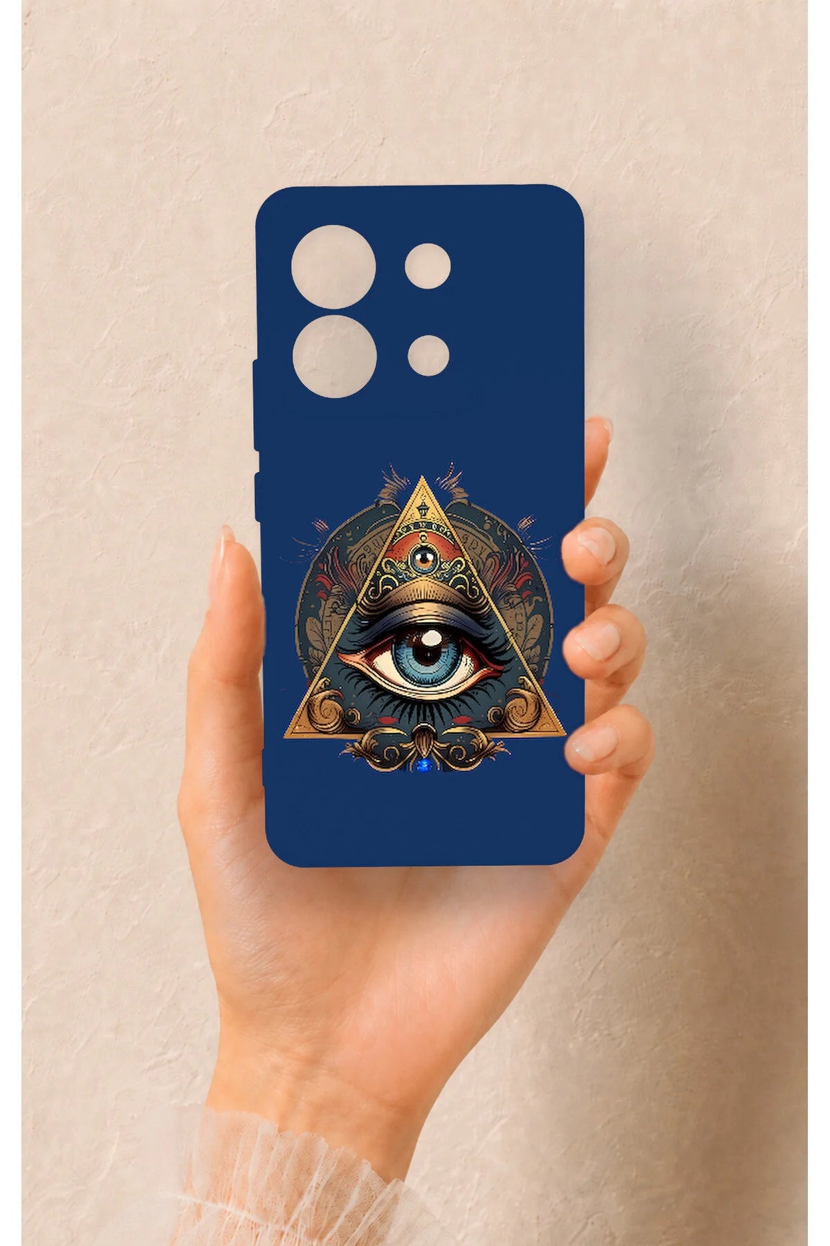 Redmi Note 13 Pro 5G Uyumlu Pyramid Eye Desenli Silikon Kılıf
