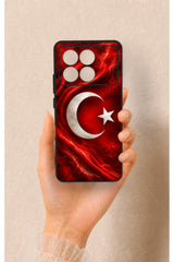 Poco X6 Pro Uyumlu Türk Bayrağı Desenli Silikon Kılıf