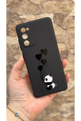 Samsung Galaxy S20 Fe Uyumlu Kalpli Panda Desenli Silikon Darbe Emici Klasik Korumalı Rubber Kılıf