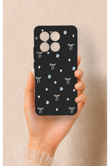 Poco X6 Pro Uyumlu Mini Fiyonk Siyah Desenli Silikon Kılıf