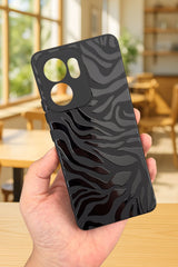 OPPO RENO 13 F Uyumlu Zebra Desenli Silikon Darbe Emici Klasik Korumalı Rubber Kılıf