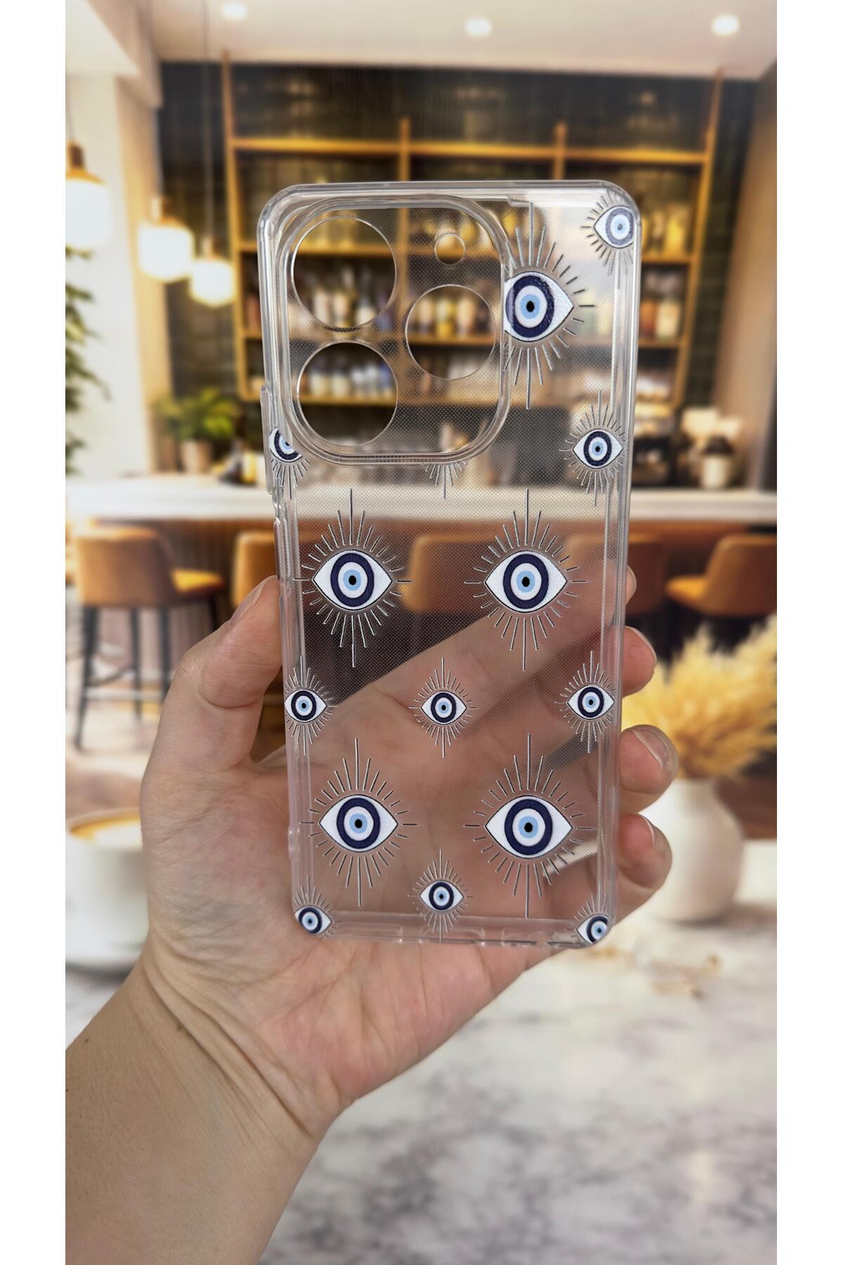 Tecno Spark 10 Pro Uyumlu Evıleye Desenli Şeffaf Darbe Emici Kamera Korumalı Clear Kılıf