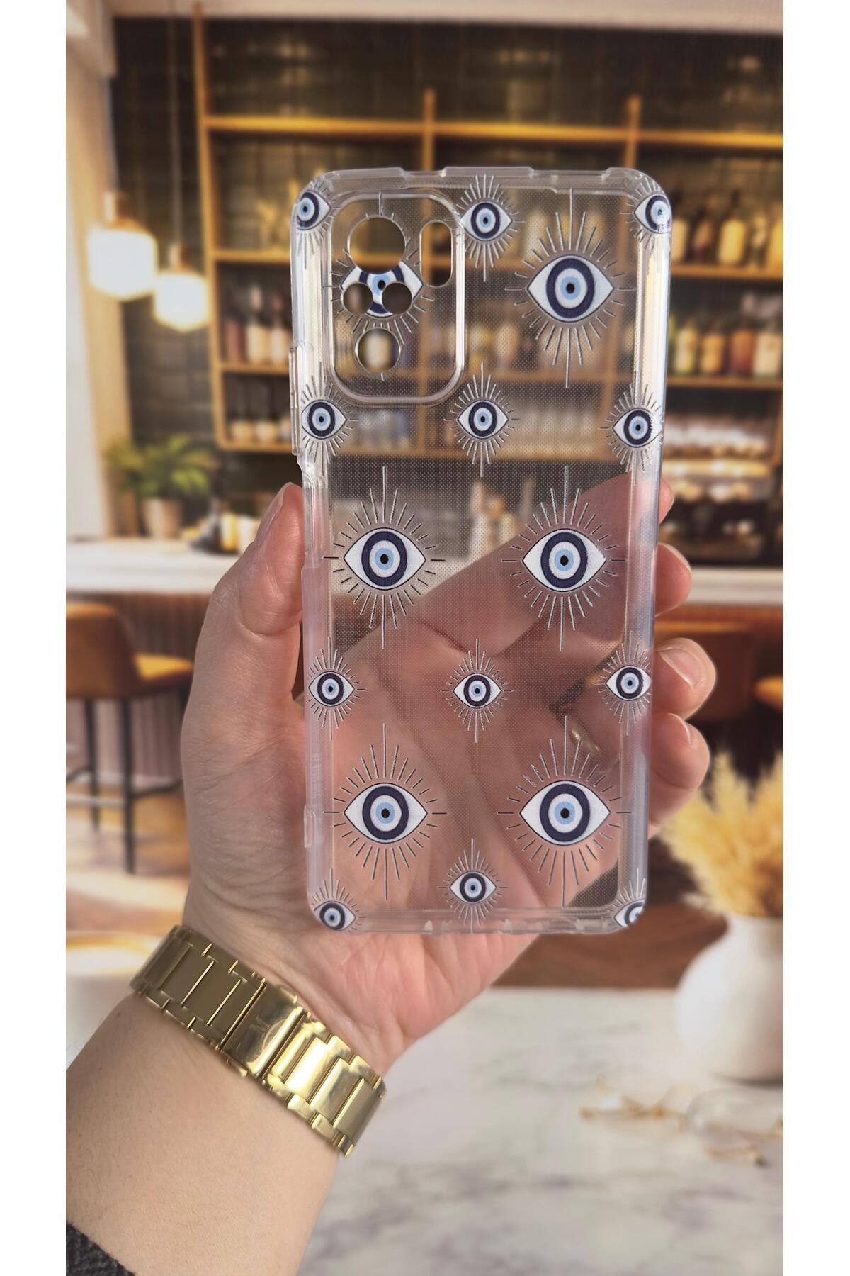 Redmi Note 10 Uyumlu Evıleye Desenli Şeffaf Darbe Emici Kamera Korumalı Clear Kılıf