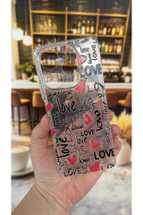 Tecno Spark 10 Pro Uyumlu Love Yazı Desenli Şeffaf Darbe Emici Kamera Korumalı Clear Kılıf