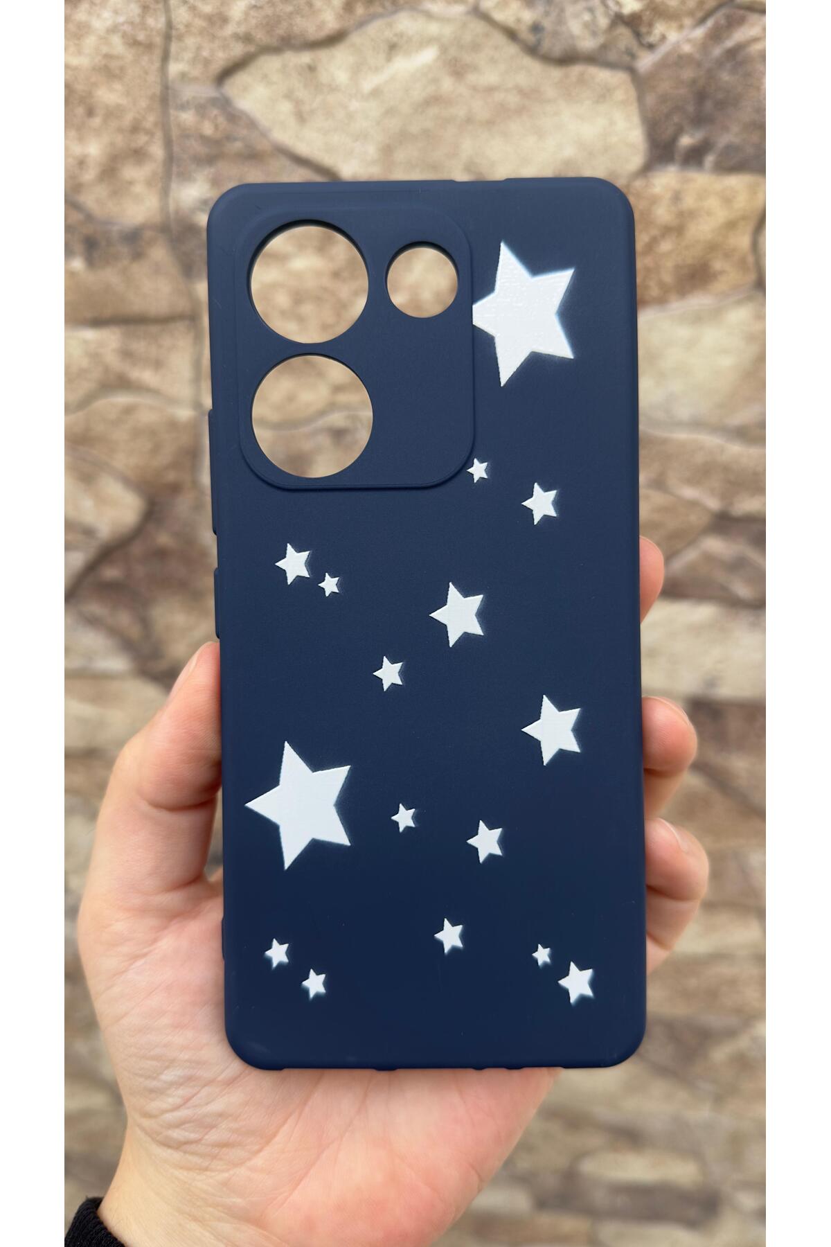 TECNO CAMON 20 PRO Uyumlu Mini Yıldız Desenli Silikon Darbe Emici Klasik Korumalı Rubber Kılıf