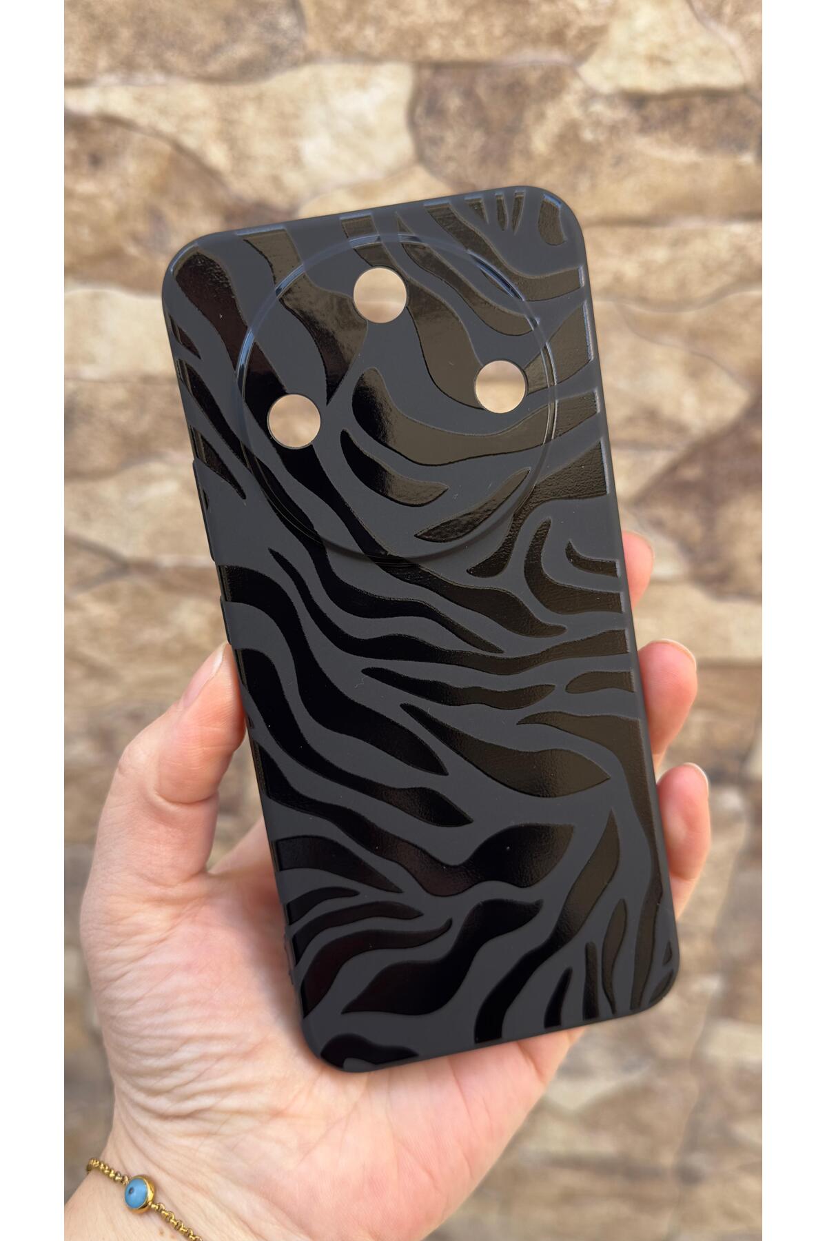 Honor Magic 8 Lite Uyumlu Zebra Desenli Silikon Darbe Emici Klasik Korumalı Rubber Kılıf