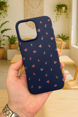 iPhone 14 Plus/15 Plus Uyumlu MİNİ KİRAZ DESENLİ Silikon Darbe Emici Klasik Korumalı Rubber Kılıf