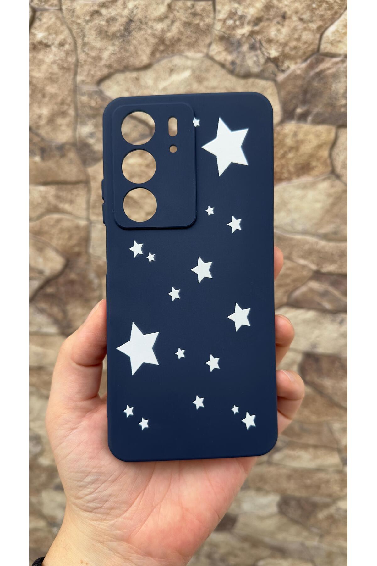 Realme C75 Uyumlu Mini Yıldız Desenli Silikon Darbe Emici Klasik Korumalı Rubber Kılıf