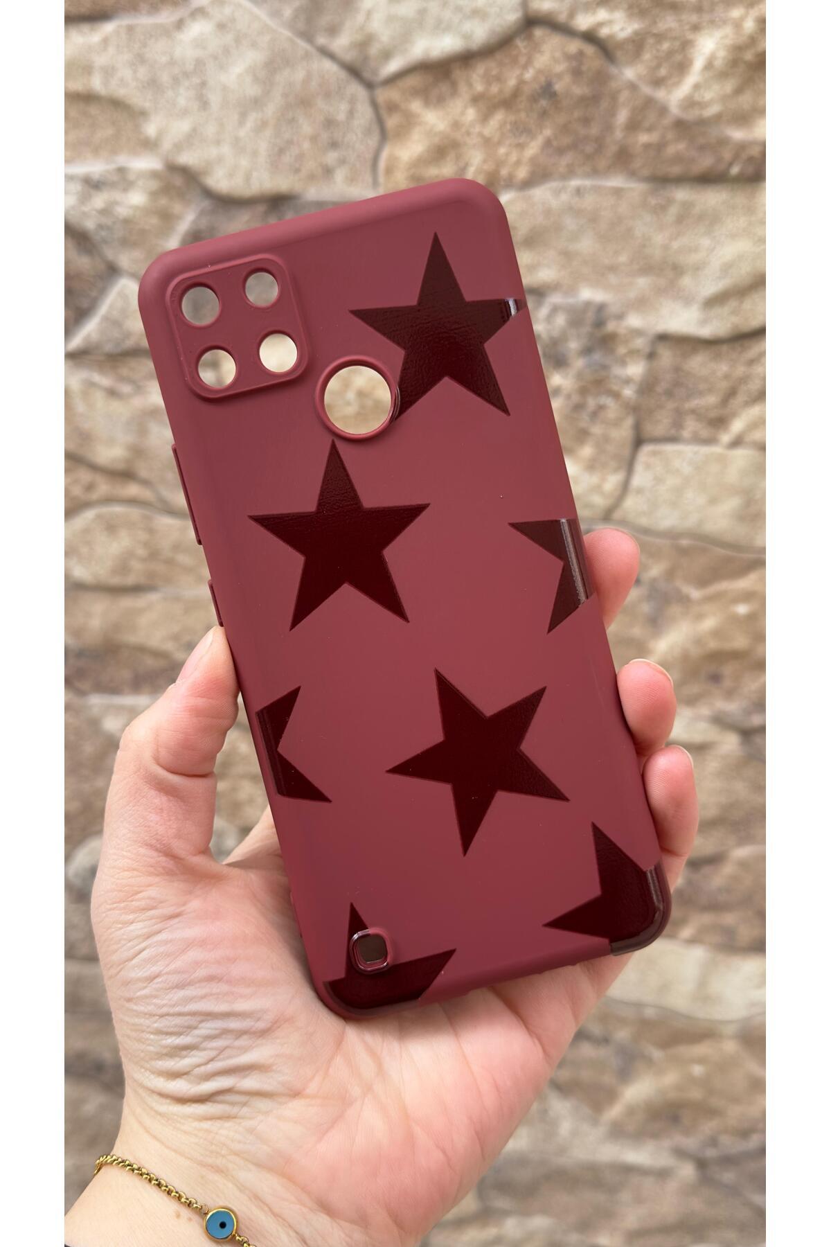 Realme C21Y Ve C25Y Uyumlu Star Silikon Darbe Emici Klasik Korumalı Rubber Kılıf