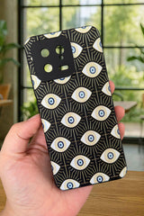 Xiaomi Mi 13 Uyumlu Evıl Eye Desenli Silikon Darbe Emici Klasik Korumalı Rubber Kılıf