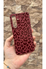 Samsung Galaxy S25 FE Uyumlu Leopar Desenli Silikon Darbe Emici Klasik Korumalı Rubber Kılıf