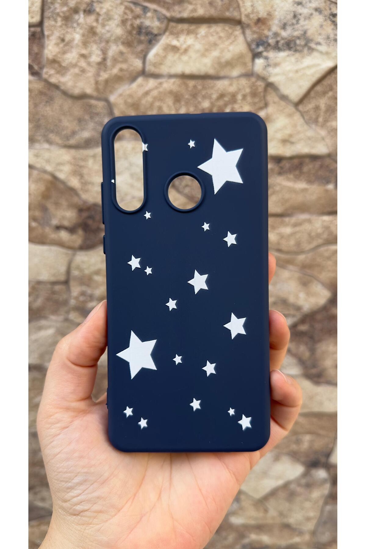 Huawei P30 Lite Uyumlu Mini Yıldız Desenli Silikon Darbe Emici Klasik Korumalı Rubber Kılıf