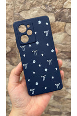 POCO X5 PRO Uyumlu Mini Fiyonk Desenli Silikon Darbe Emici Klasik Korumalı Rubber Kılıf