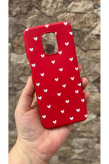 Redmi Note 9 Pro/9S Uyumlu Mini Beyaz Kalp Desenli Silikon Darbe Emici Klasik Korumalı Rubber Kılıf